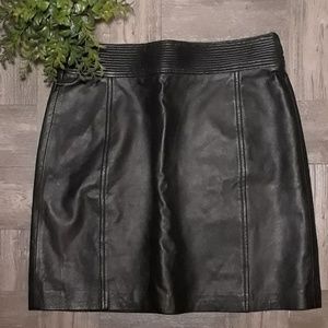 Mango genuine leather mini skirt